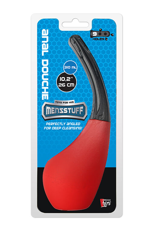 Анальный душ с 9 отверстиями Dream Toys Menzstuff, объем 310 мл, красный