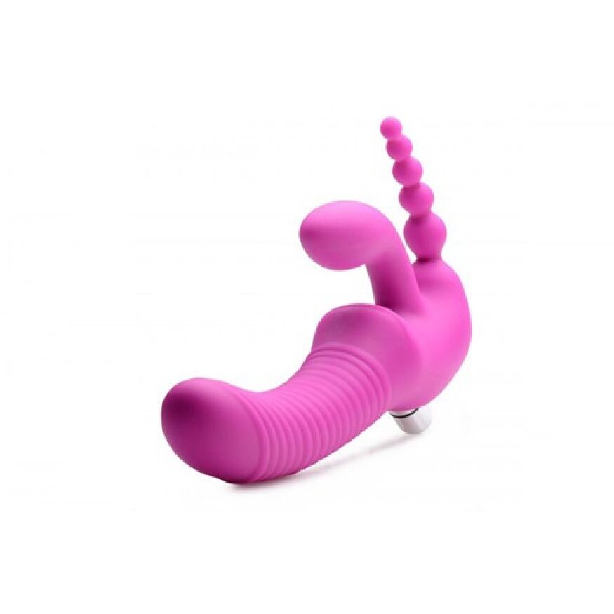Безремневой страпон с вибрацией тройной, Regal Rider Strap-On Vibrator