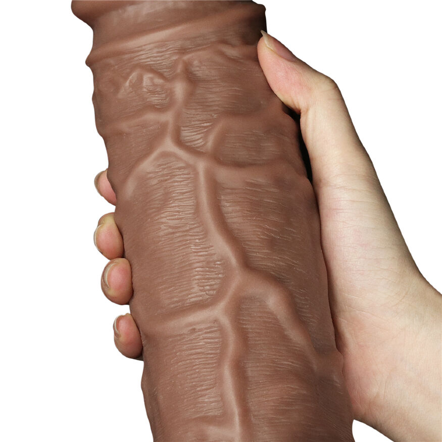 Реалістичний фалоімітатор значного розміру King-Sized Realistic Chubby Dildo 10.5" Brown