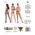 Сітчасті панчохи-стокінги Passion S011 One Size, White, імітація гартерів, відкритий доступ