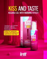 Массажный гель согревающий Intt KISS AND TASTE! съедобный, с ароматом ежевики, 50 мл