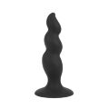 Анальная пробка с волнистой поверхностью Chisa Black Mont черная, 4.8 см