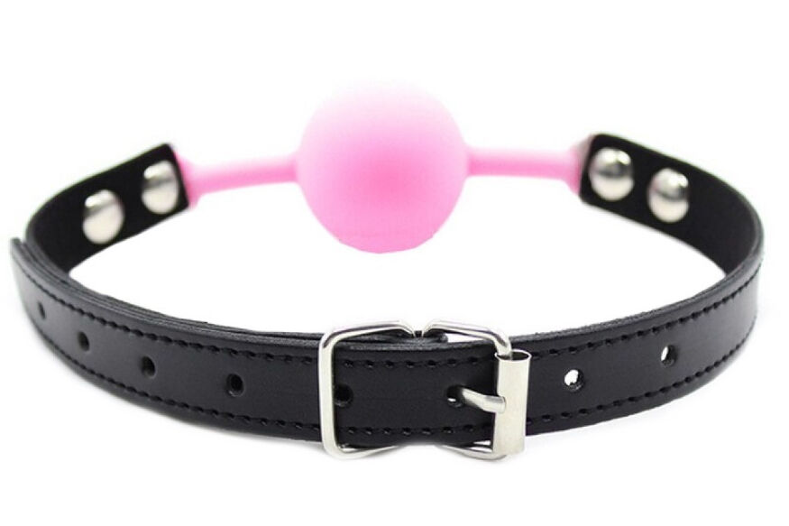 Кляп силиконовый Silicone ball gag metal accesso pink