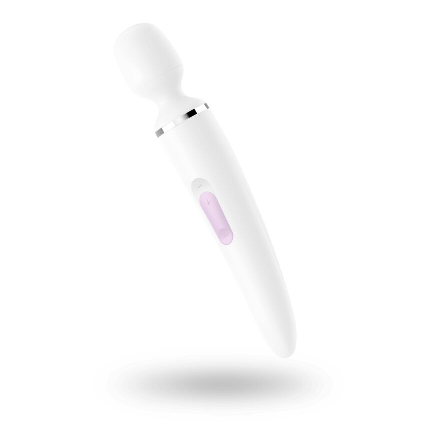 Вібромасажер Satisfyer Wand-er Woman (White/Chrome), водонепроникний, потужний, розмір XXL