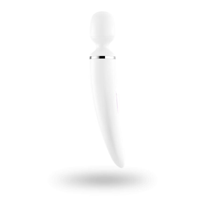 Вібромасажер Satisfyer Wand-er Woman (White/Chrome), водонепроникний, потужний, розмір XXL