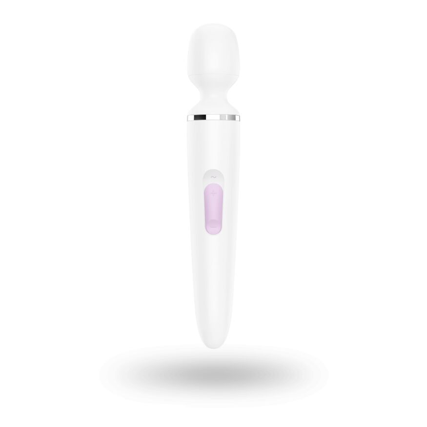 Вібромасажер Satisfyer Wand-er Woman (White/Chrome), водонепроникний, потужний, розмір XXL
