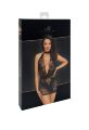Платье Noir Handmade F313 Mythos, M, black, прозрачное, мини, открытая спина, декор из стразов