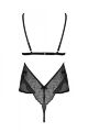 Боді Passion AMBERLY BODY black, S/M, відкрита спина, низ стрінги