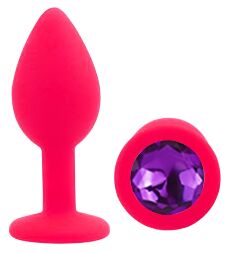 Силіконова анальна пробка EGZO - Silicone Pink Round Plug Purple, size S