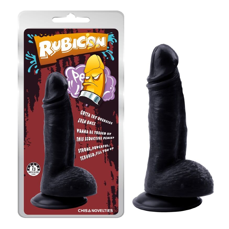Фалоімітатор з яєчками на присосці Chisa Rubicon 20 см/4.3, чорний