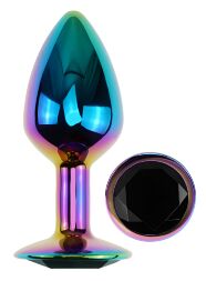 Анальна пробка з кристалом EGZO - Multicolor Round Plug Blue size S