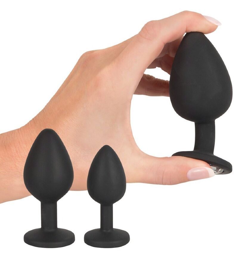 Набор Black Velvet анальные пробки и анальный душ, 4 предмета, черного цвета