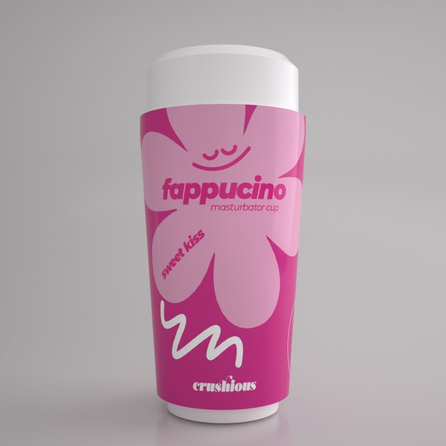 Портативний мастурбатор рот CRUSHIOUS FAPPUCINO у вигляді стаканчика кави, з кришкою