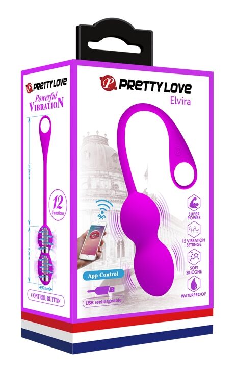 Вагинальные шарики с вибрацией и управлением с смартфона Pretty Love Elvira, BI-210212HP