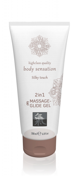 Лубрикант и массажное масло Massage&amp;Glide gel 2in1 Silky touch, 200 мл