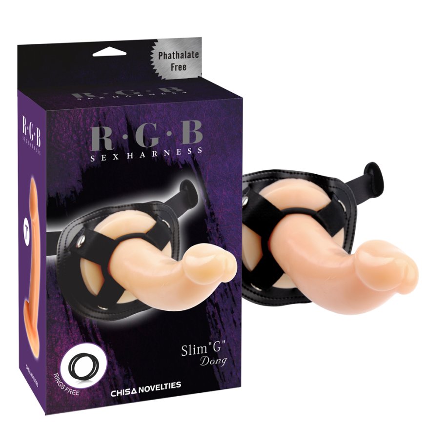 Страпон с загнутой головкой - RGB Slim "G" Dong