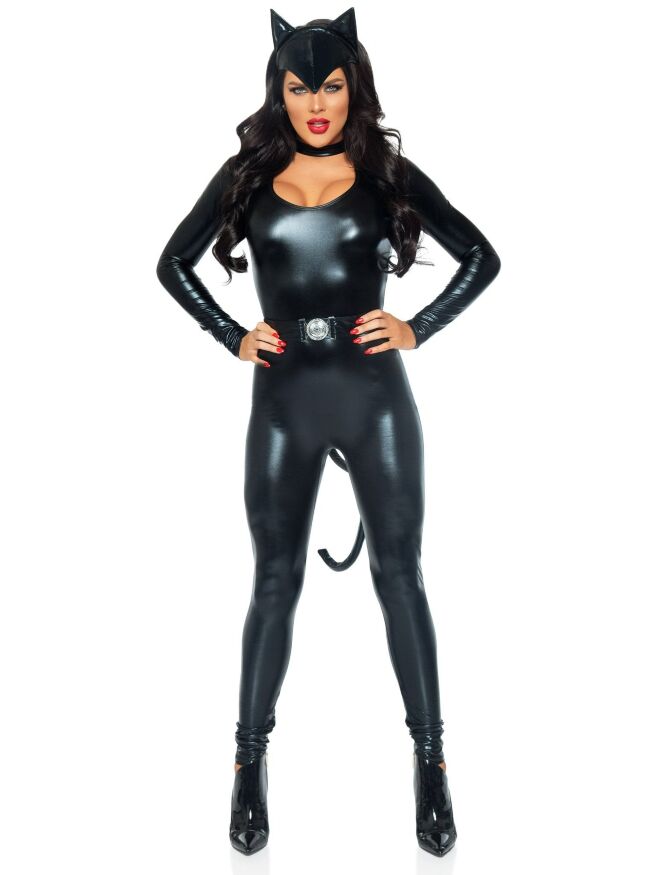 Костюм кішечки Leg Avenue Feline Femme Fatale, M, 3 предмети, чорний