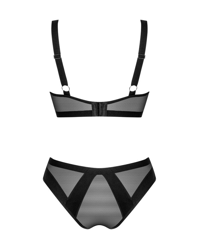 Комплект нижньої білизни Obsessive Chic Amoria чорний, M-L