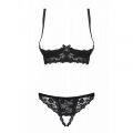 Комплект Obsessive Letica 2 pcs cupless set black S/M