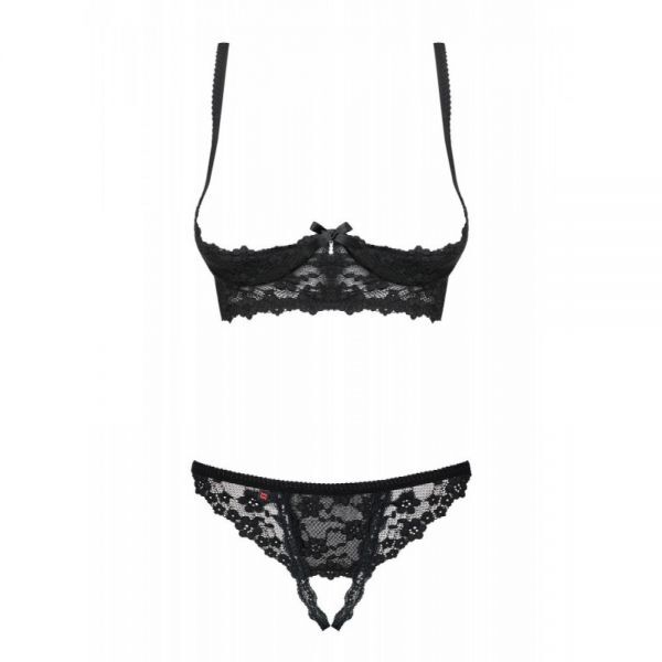 Комплект Obsessive Letica 2 pcs cupless set black S/M