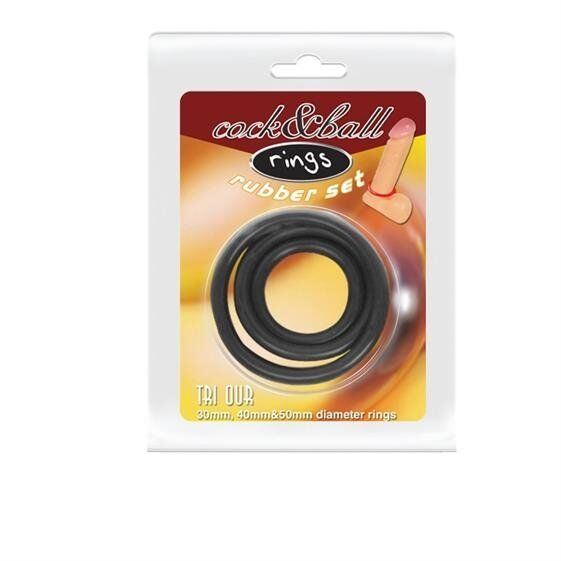 Набір ерекційних кілець - Cock &amp; Ball Rings Rubber Set