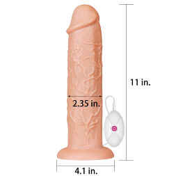 Большой вибратор - King-Sized Realistic Long Vibrating Dildo 11" Flesh