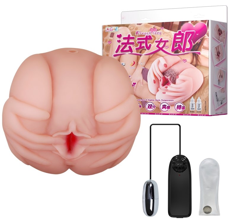 Мастурбатор вагіна і анус з вібрацією BAILE - French lady, Vibration Heating function, BM-009022