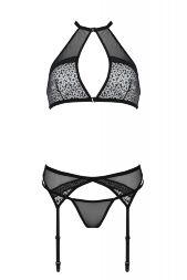 Комплект білизни з поясом для панчох SATARA SET black S/M - Passion