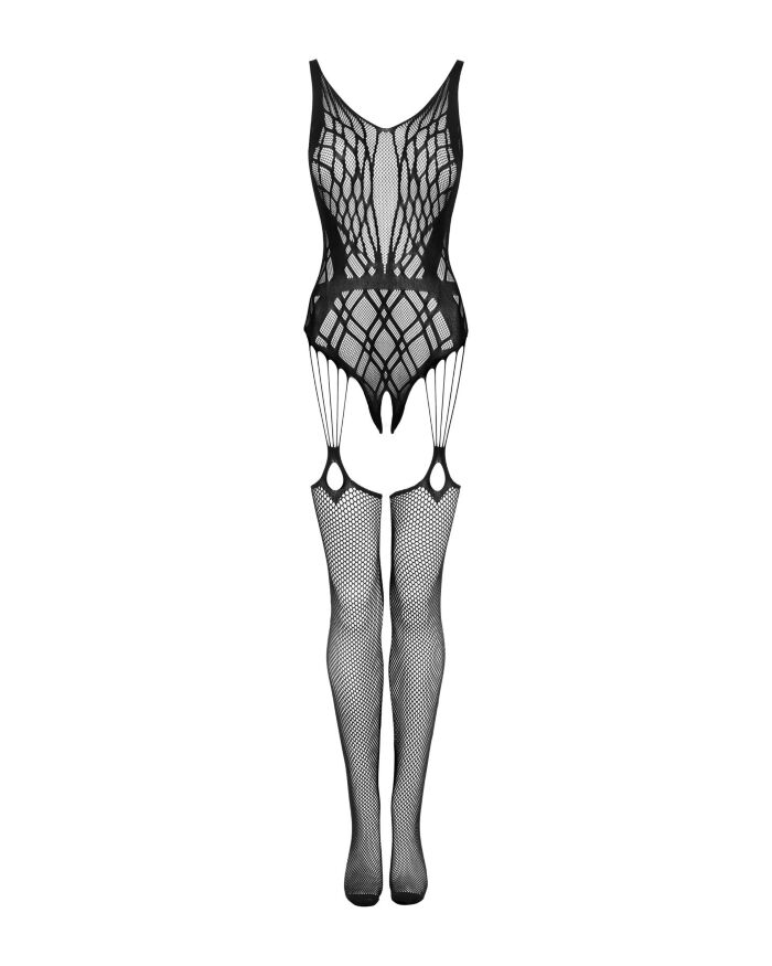 Соблазнительный бодистокинг Obsessive G324, черного цвета XL/XXL