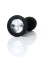 Анальна пробка - Jewellery Silicone Black Plug M Clear