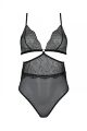 Боди Passion AMBERLY BODY black, XXL/XXXL, открытая спина, низ стринги