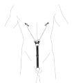 Зажимы для сосков с фиксацией на мошонке Nipple Clamps for Men, Эко кожа (мятая упаковка)