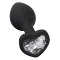 Анальная пробка с камнем Silicone Butt Plug, силикон