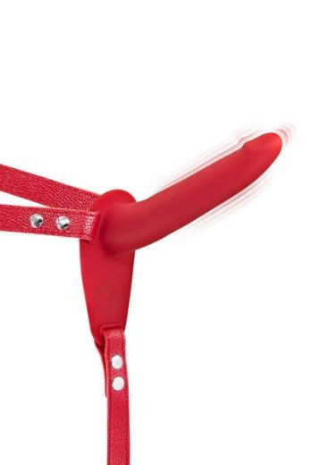 Страпон с вибрацией Fetish Tentation Vibrating Strap-On with Dildo Red &mdash; 