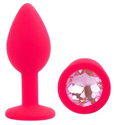 Силіконова анальна пробка EGZO - Silicone Pink Round Plug Pink, size S