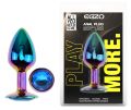 Анальна пробка з кристалом EGZO - Multicolor Round Plug Black size S