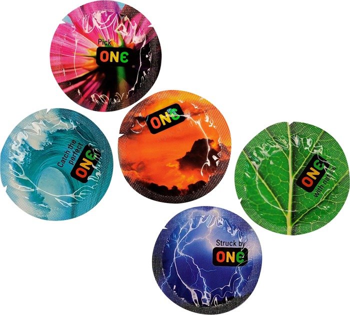 Набір презервативів латексних ONE Color Sensations різнокольорові (ціна за упаковку, 100 шт.)