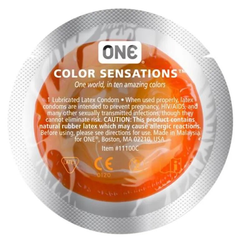 Набір презервативів латексних ONE Color Sensations різнокольорові (ціна за упаковку, 100 шт.)
