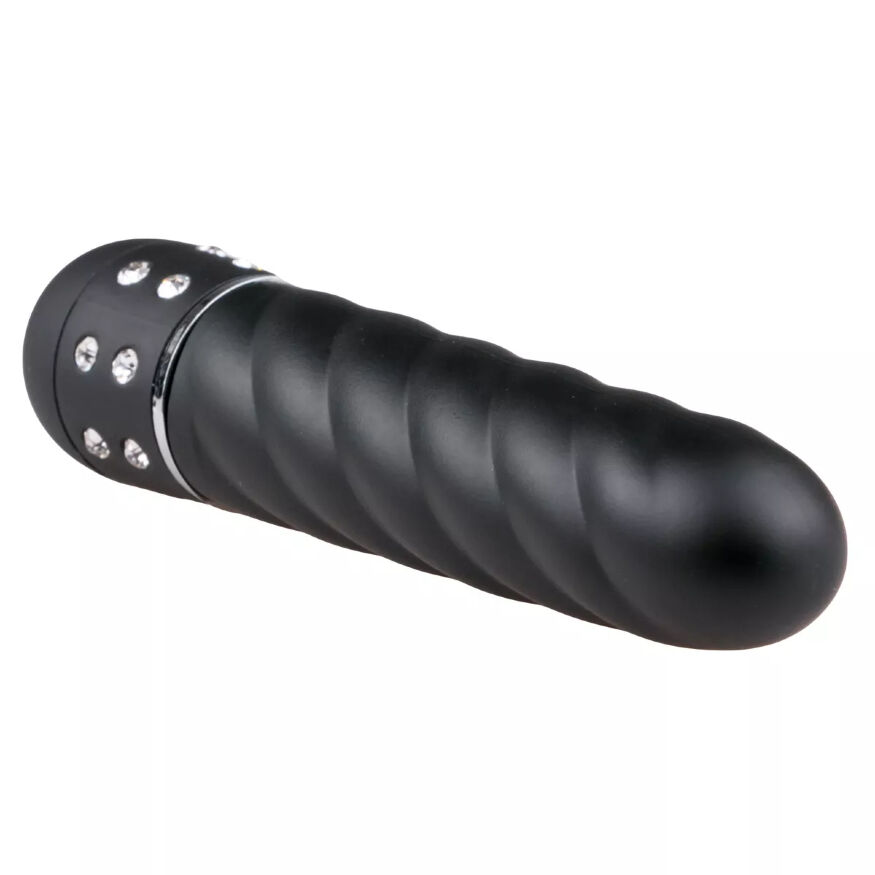 Мини-вибратор c рельефом и стразами Love Diamond Vibrator Black