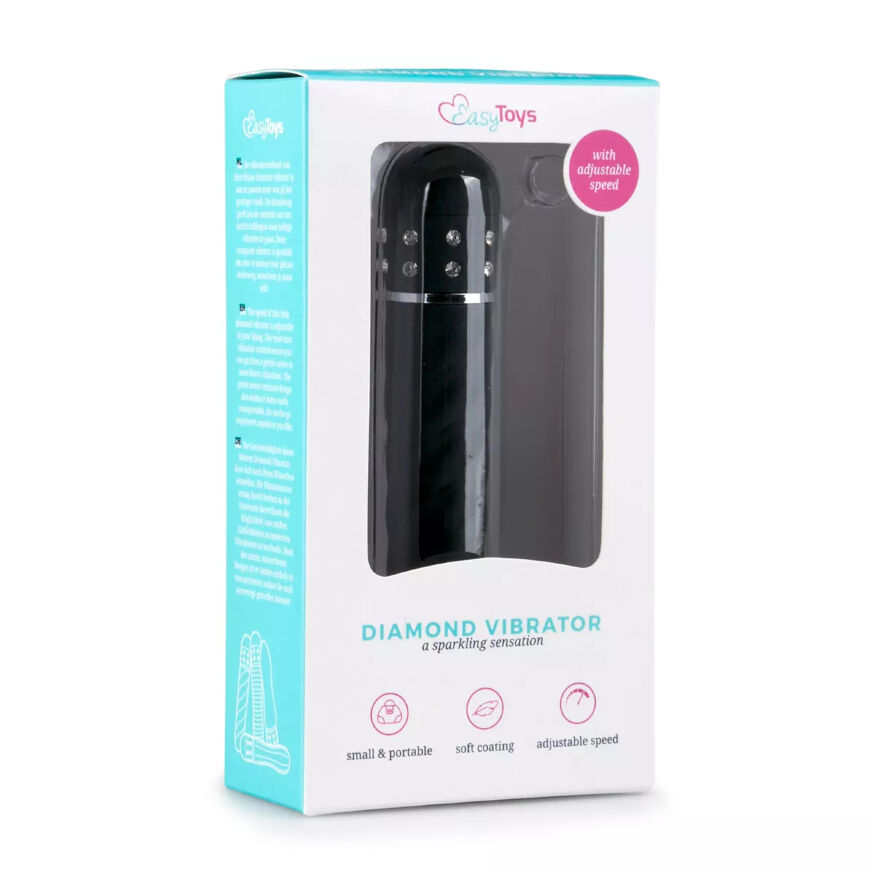 Мини-вибратор c рельефом и стразами Love Diamond Vibrator Black