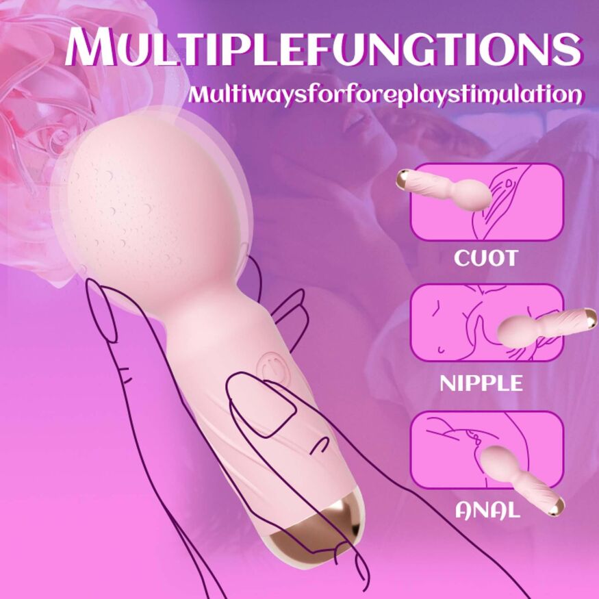 Мини вибромассажер - Cute Mini Wand Pink