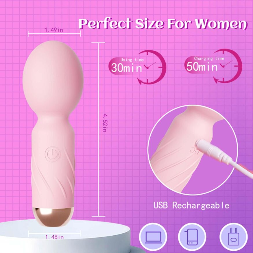 Мини вибромассажер - Cute Mini Wand Pink