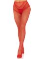 Стрип-колготки Leg Avenue Crotchless Net Tights with Heart Backseam, One Size, червоні, з доступом