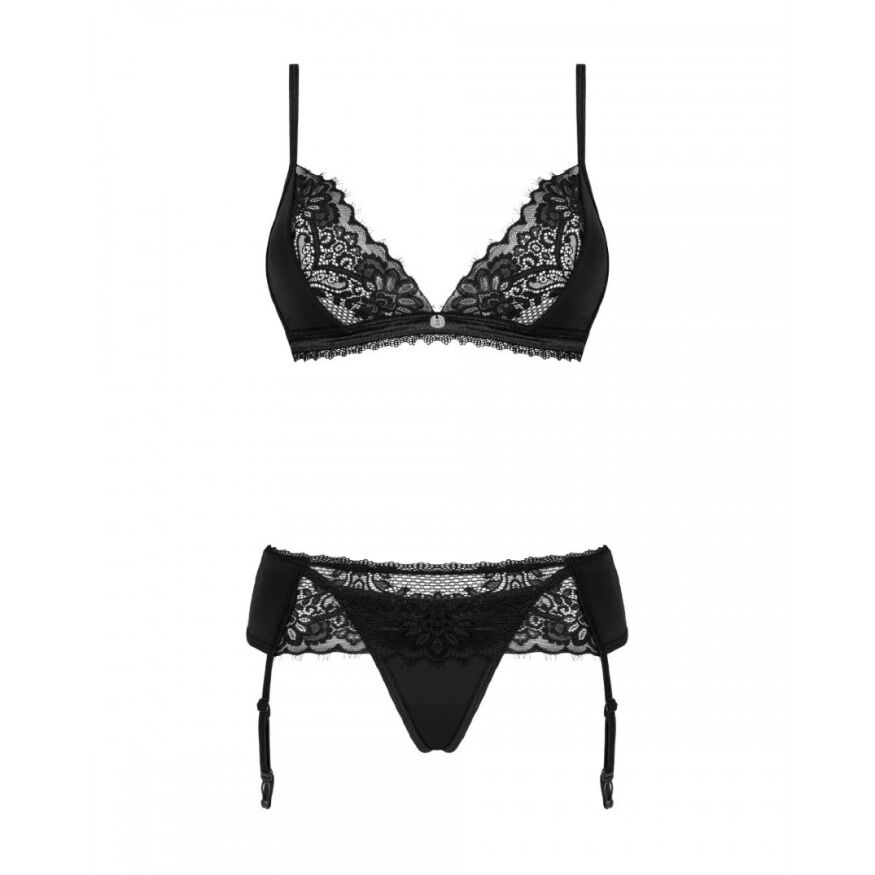 Кружевной комплект Obsessive Maderris 3-pcs set XS/S