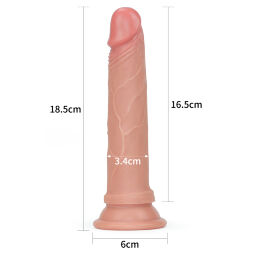 Дуже реалістичний Фалоімітатор - Dual-Layered Silicone Cock 7" Flesh