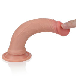 Дуже реалістичний Фалоімітатор - Dual-Layered Silicone Cock 7" Flesh